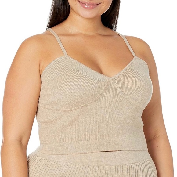 The Drop Tops - The Drop | Women’s Brown Mottled Catalina Knit Bralette Top 5X NWT